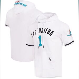 Men's Miami Dolphins Tua Tagovailoa Pro Standard White Hoodie T-Shirt L NWT